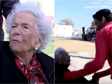 El emotivo reencuentro de Lucrecia con Jesús Navas El emotivo reencuentro de Lucrecia con Jesús Navas