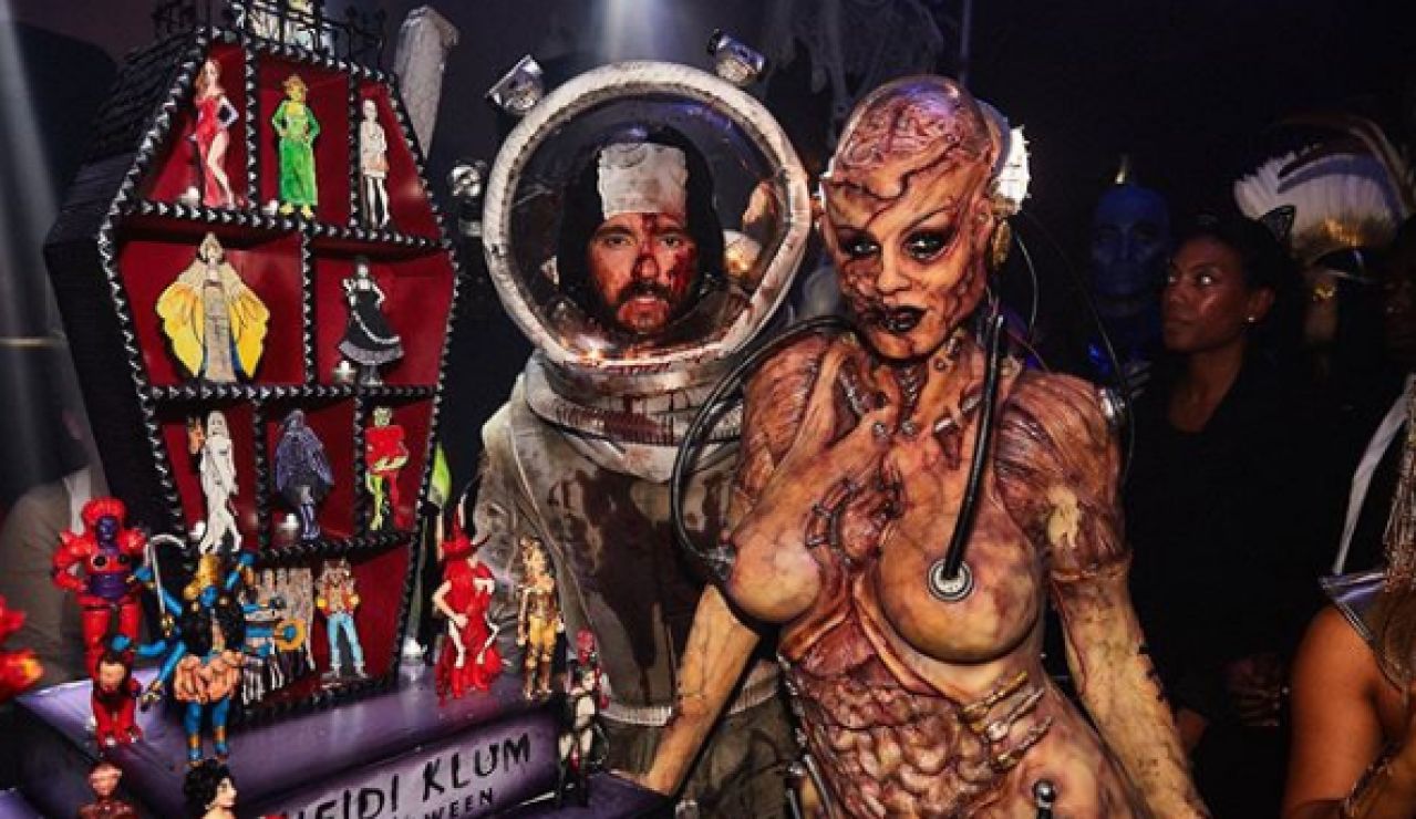 Heidi Klum disfrazada de frankenstein Heidi Klum disfrazada de frankenstein