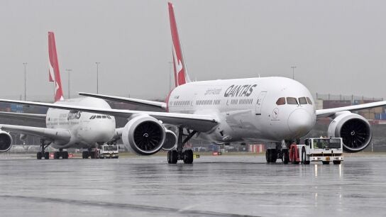 Imagen de los aviones Boeing 737 de la aerol&iacute;nea Qantas