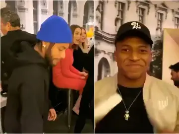 Neymar y Mbappé en su reto de basket Neymar y Mbappé en su reto de basket