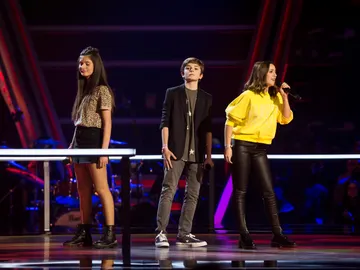 Miguel Martín, Laura Valle e Irene Gil cantan ‘How deep is your love’ en las Batallas de ‘La Voz Kids’ Miguel Martín, Laura Valle e Irene Gil cantan ‘How deep is your love’ en las Batallas de ‘La Voz Kids’