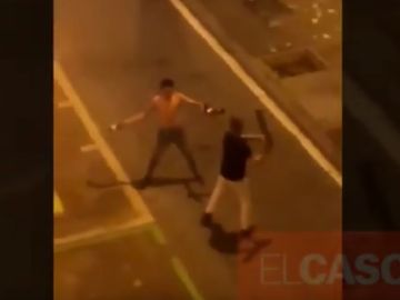 Pelea entre dos hombres en Barcelona