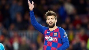 Gerard Piqu&eacute;, en el partido ante el Slavia de Praga