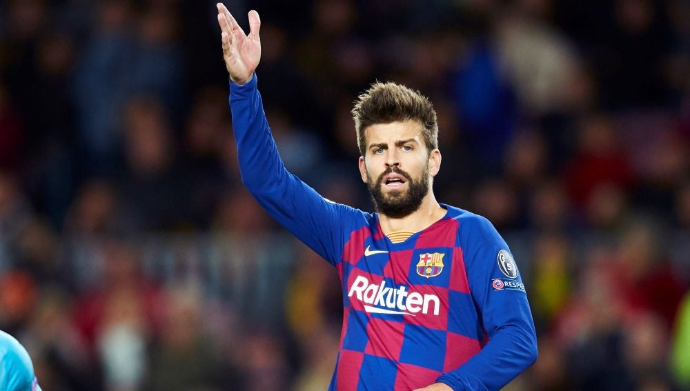 Gerard Piqué, en el partido ante el Slavia de Praga