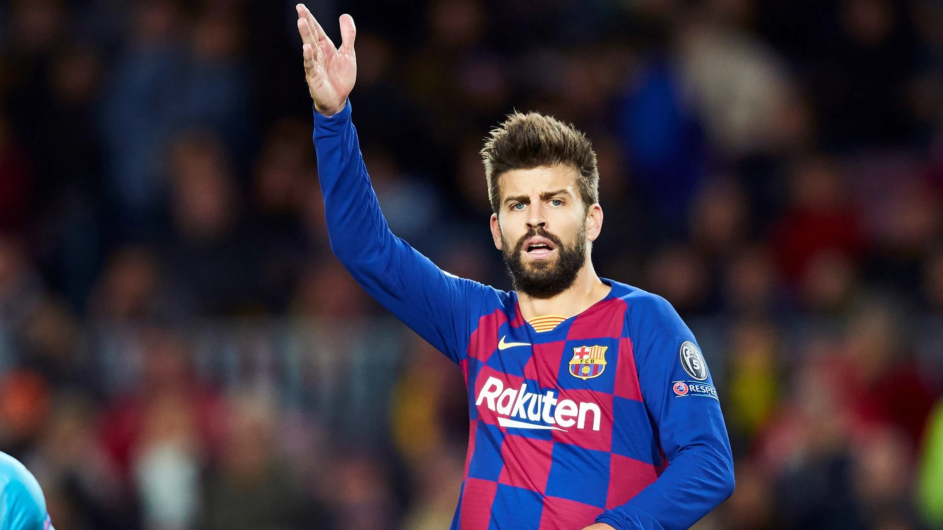 Gerard Piqué, en el partido ante el Slavia de Praga Gerard Piqué, en el partido ante el Slavia de Praga