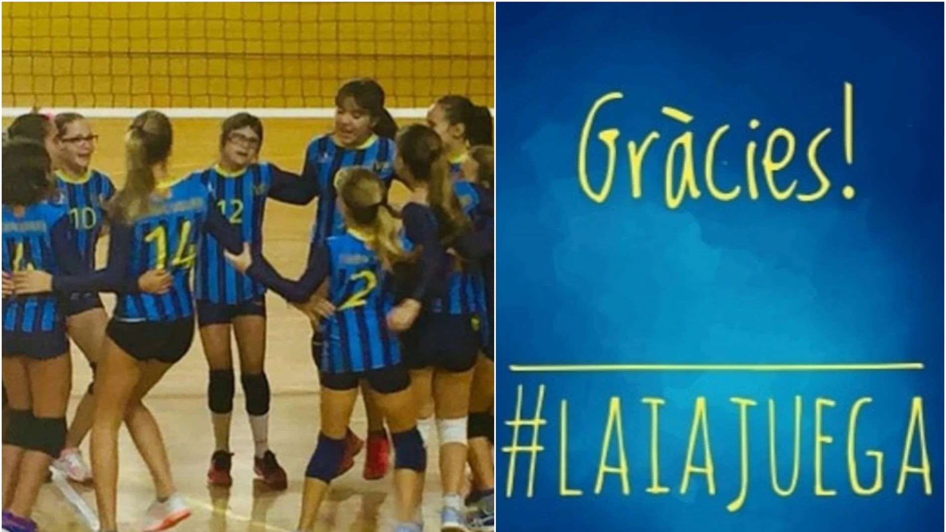 Laia junto con sus compañeras con el CV Esplugues Laia junto con sus compañeras con el CV Esplugues