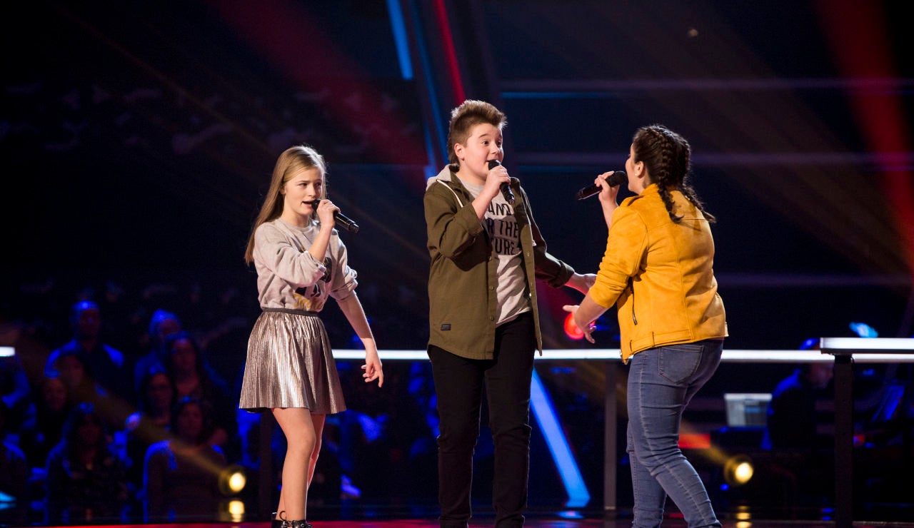 Isabel Marsal, Carmen Ferre y Aiert Alberdi cantan &lsquo;Contam&iacute;name&rsquo; en las Batallas de &lsquo;La Voz Kids&rsquo; 