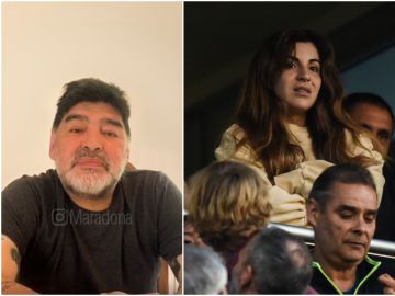 Diego Maradona y su hija Gianinna