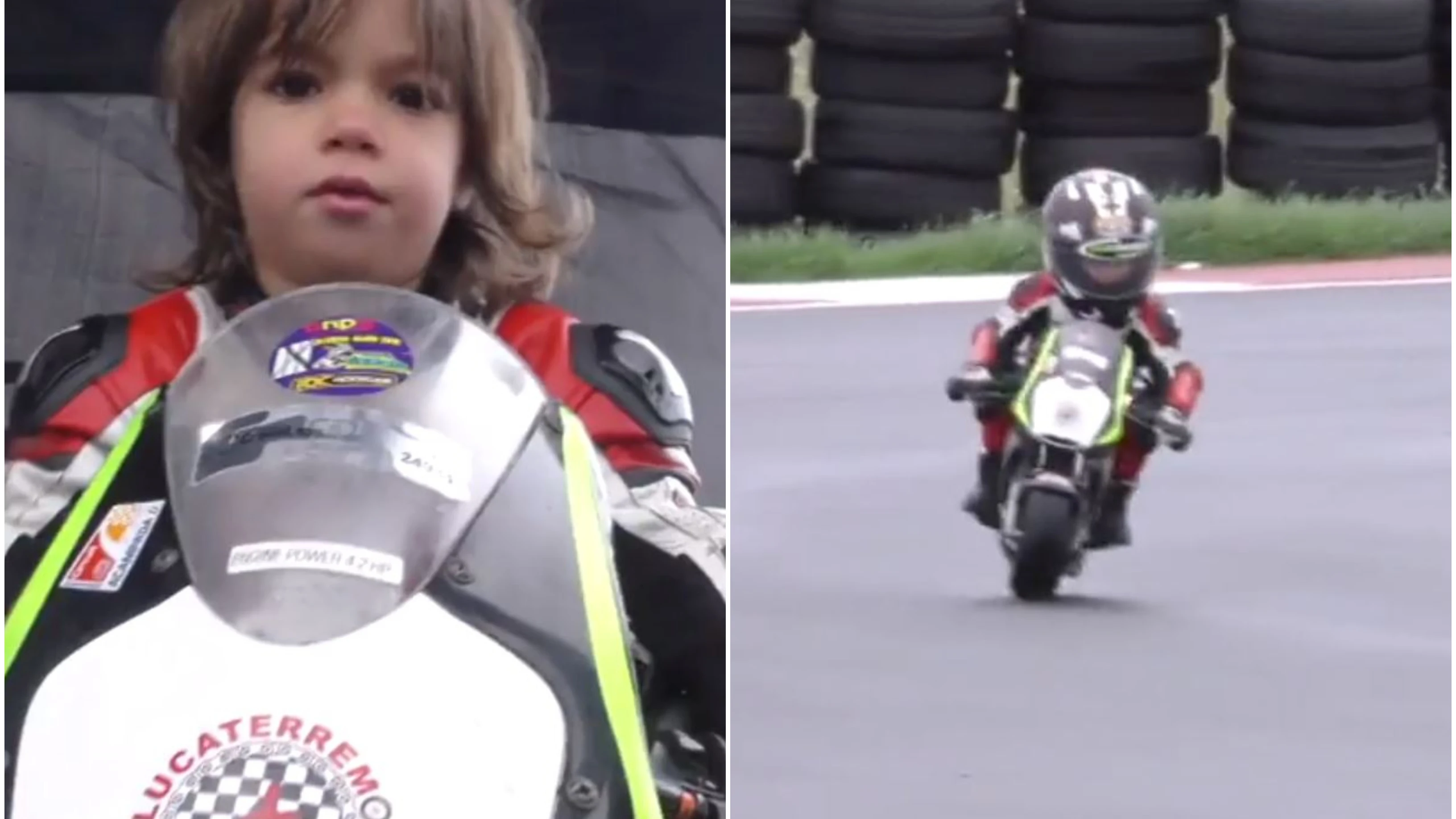 Luca 'terremoto', piloto con sólo tres años Luca 'terremoto', piloto con sólo tres años