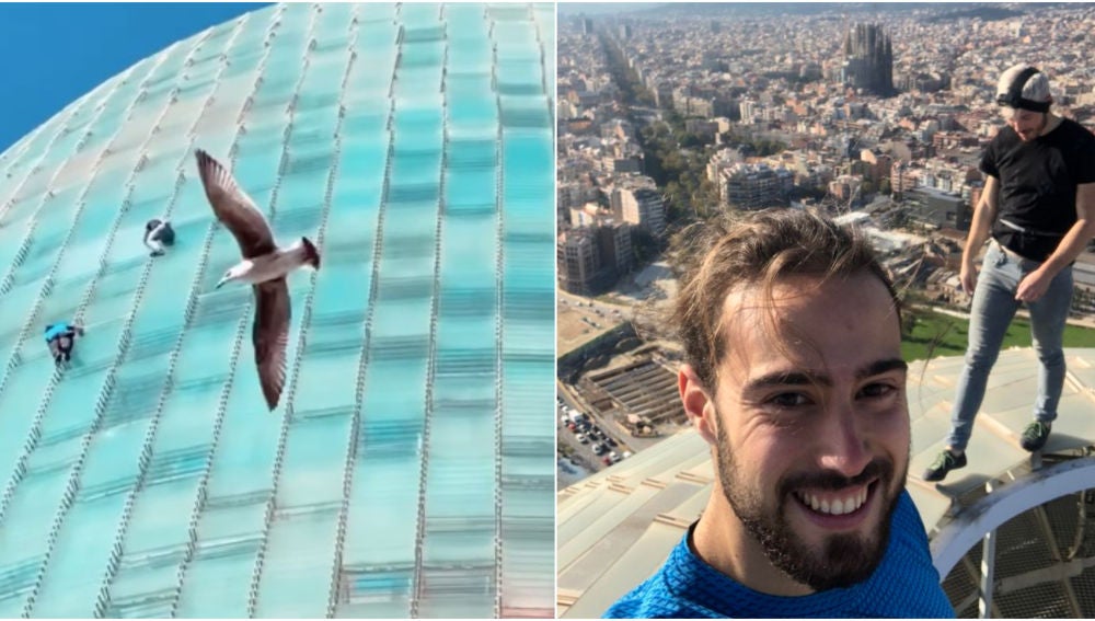 Leo Urban y Nico Mathieux se jugaron la vida para escalar los 145 metros de la torre Glòries