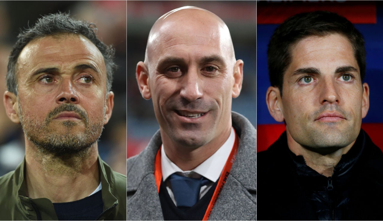 Luis Enrique, Luis Rubiales y Robert Moreno Luis Enrique, Luis Rubiales y Robert Moreno