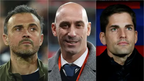 Luis Enrique, Luis Rubiales y Robert Moreno Luis Enrique, Luis Rubiales y Robert Moreno