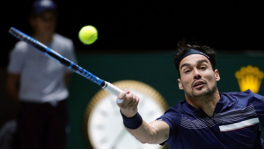 Fabio Fognini, en acción en la Caja Mágica