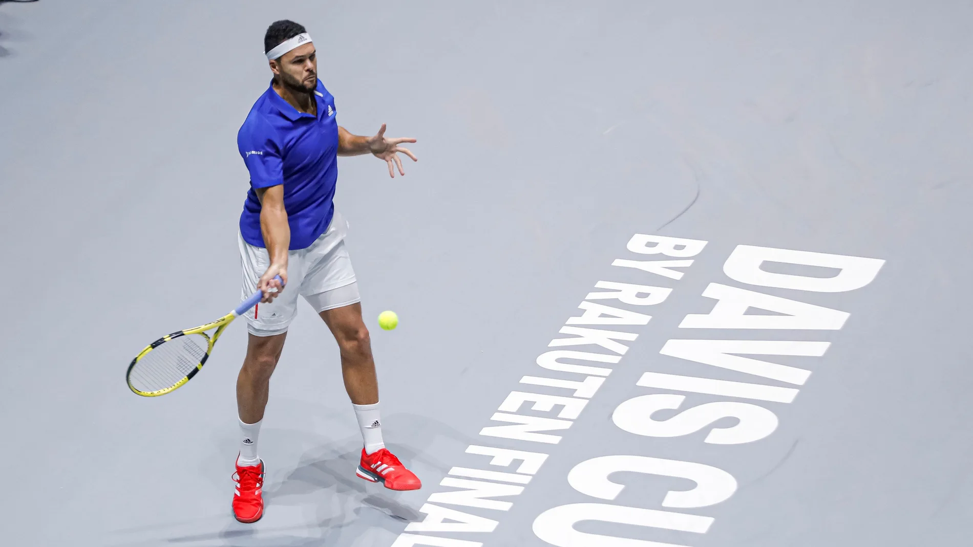Jo-Wilfried Tsonga, en acción en la Caja Mágica Jo-Wilfried Tsonga, en acción en la Caja Mágica
