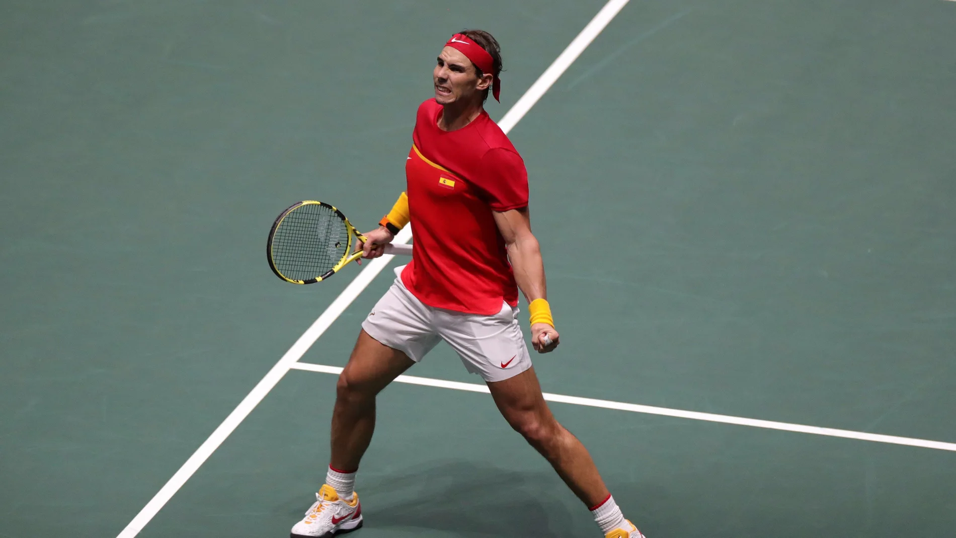 Rafa Nadal celebra un punto con España en la Copa Davis Rafa Nadal celebra un punto con España en la Copa Davis