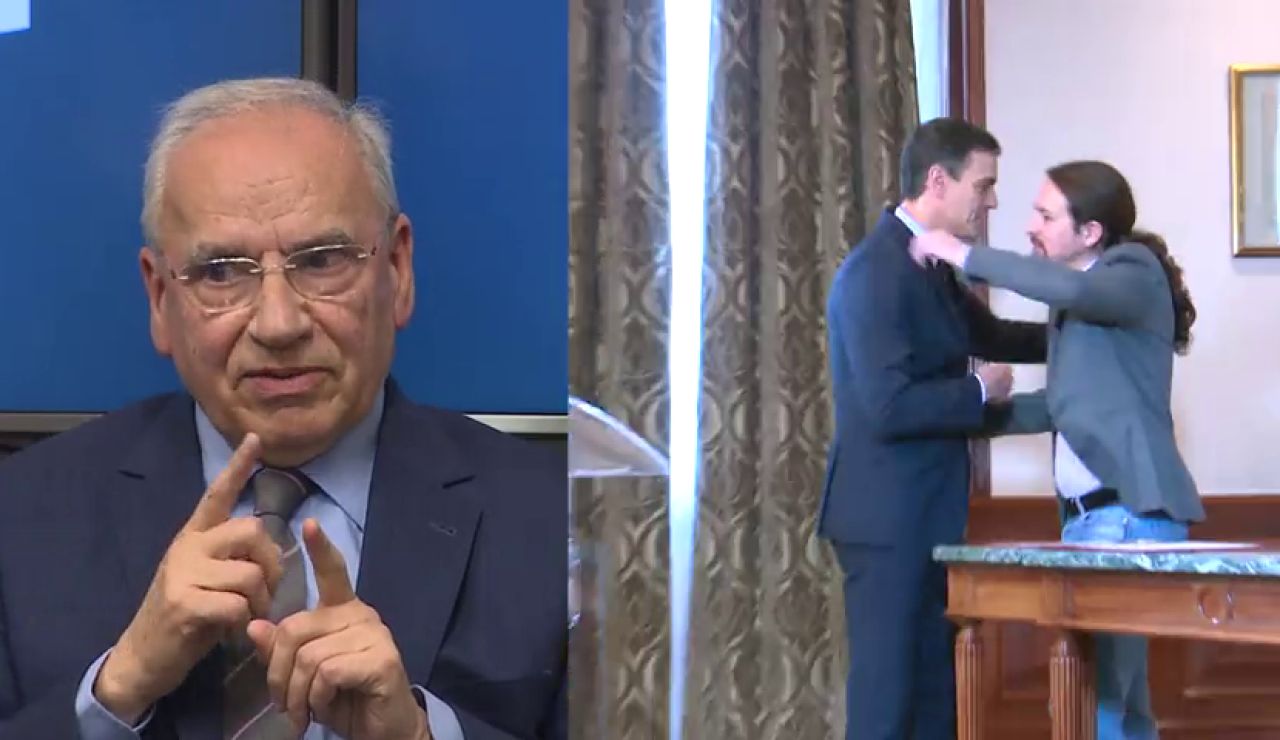 Alfonso Guerra ironiza sobre el abrazo entre Sánchez e Iglesias Alfonso Guerra ironiza sobre el abrazo entre Sánchez e Iglesias