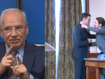 Alfonso Guerra ironiza sobre el abrazo entre Sánchez e Iglesias Alfonso Guerra ironiza sobre el abrazo entre Sánchez e Iglesias