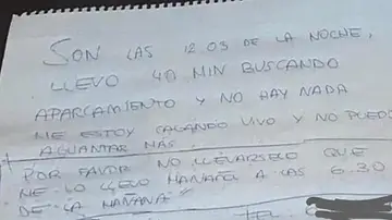 La nota que dejó un chico en su coche La nota que dejó un chico en su coche