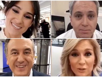 Los presentadores de A3Noticias celebran el Día de la Televisión