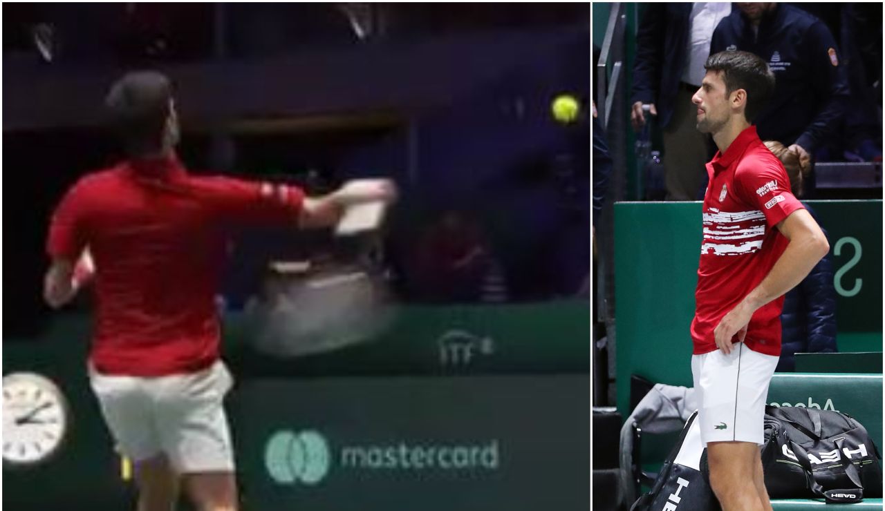 El feo gesto de Djokovic en la Caja Mágica El feo gesto de Djokovic en la Caja Mágica