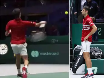 El feo gesto de Djokovic en la Caja Mágica El feo gesto de Djokovic en la Caja Mágica