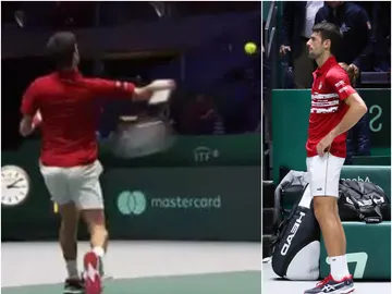 El feo gesto de Djokovic en la Caja Mágica El feo gesto de Djokovic en la Caja Mágica