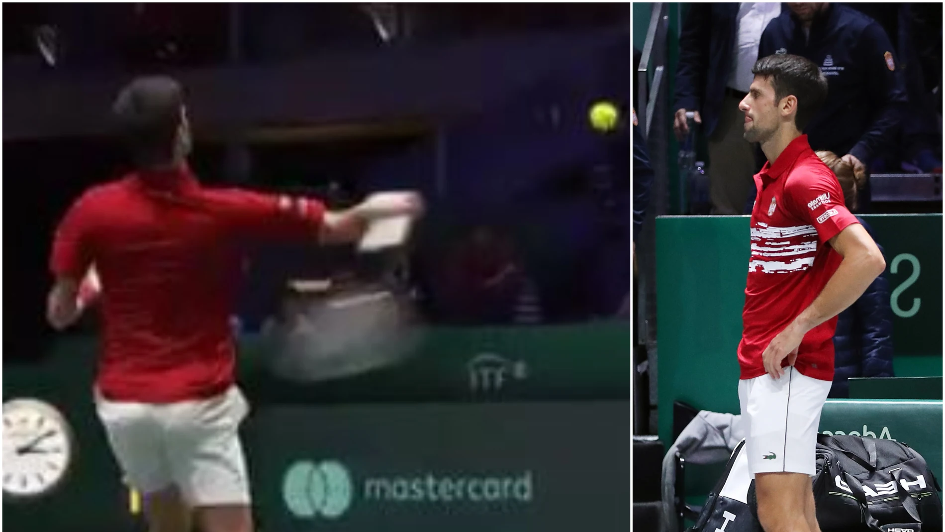 El feo gesto de Djokovic en la Caja Mágica El feo gesto de Djokovic en la Caja Mágica