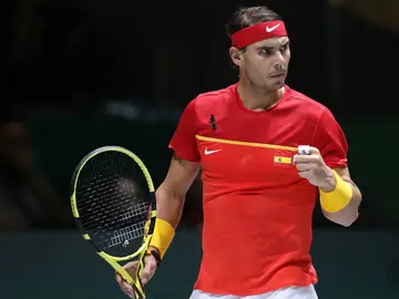 Rafa Nadal celebra un punto durante un partido de la Copa Davis Rafa Nadal celebra un punto durante un partido de la Copa Davis