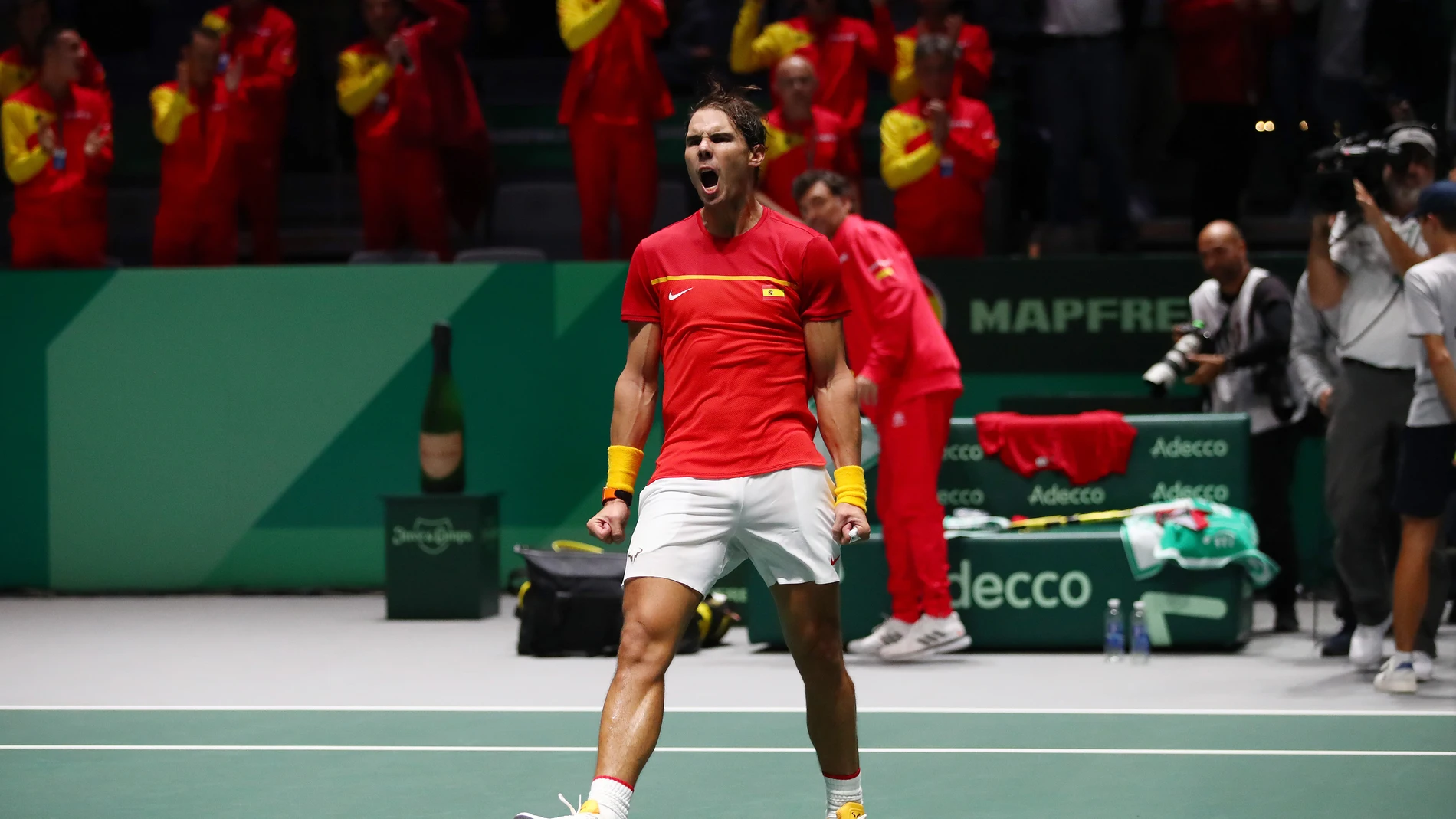 Rafa Nadal celebra un punto ante Schwartzman Rafa Nadal celebra un punto ante Schwartzman