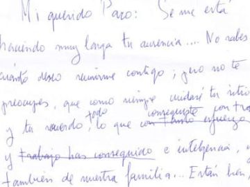 Carta de Asunción Balaguer a Paco Rabal