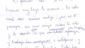 Carta de Asunción Balaguer a Paco Rabal