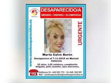 Cartel de búsqueda de Marta Calvo