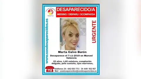 Cartel de búsqueda de Marta Calvo Cartel de búsqueda de Marta Calvo