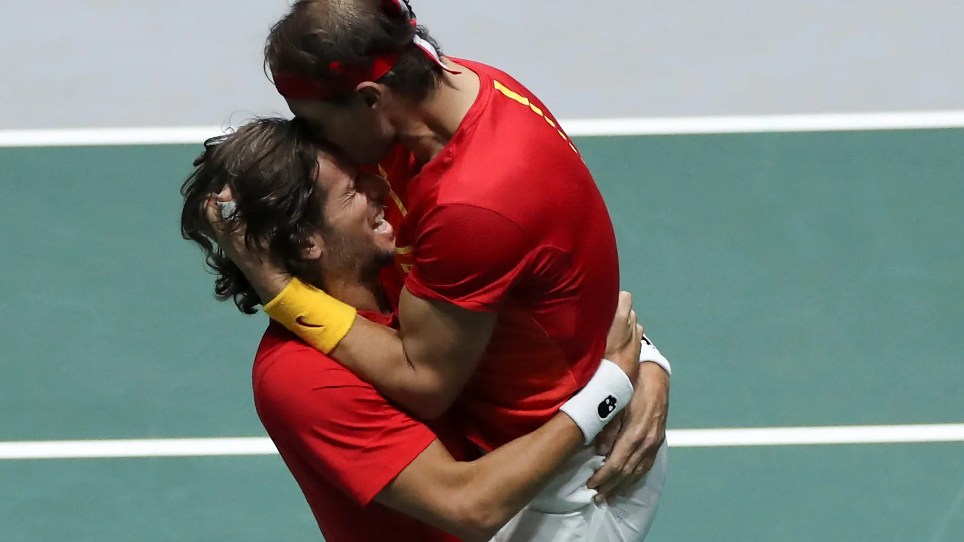 Rafa Nadal y Feliciano López en la semifinal de la Copa Davis Rafa Nadal y Feliciano López en la semifinal de la Copa Davis