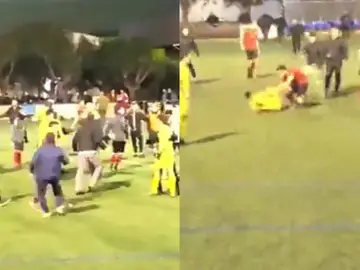 Multitudinaria pelea en el fútbol mallorquín Multitudinaria pelea en el fútbol mallorquín
