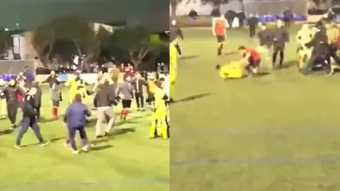 Multitudinaria pelea en el fútbol mallorquín Fútbol