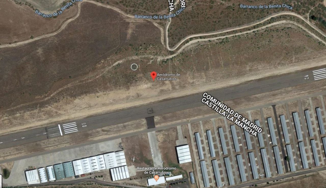 Imagen aérea del aeródromo de Casarrubios del Monte, en Toledo