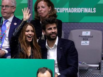 Gerard Piqué, con Shakira en la Copa Davis. 