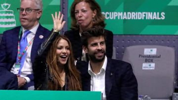 Gerard Piqué, con Shakira en la Copa Davis. 