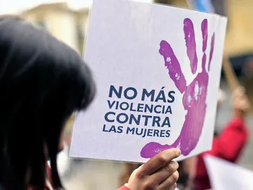 Pancarta en una manifestación contra la violencia de género. Pancarta en una manifestación contra la violencia de género.