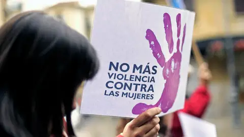 Pancarta en una manifestación contra la violencia de género. Pancarta en una manifestación contra la violencia de género.