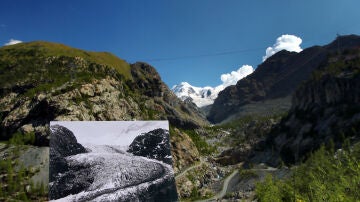 Glaciar Trient en en 1891 y en 2019