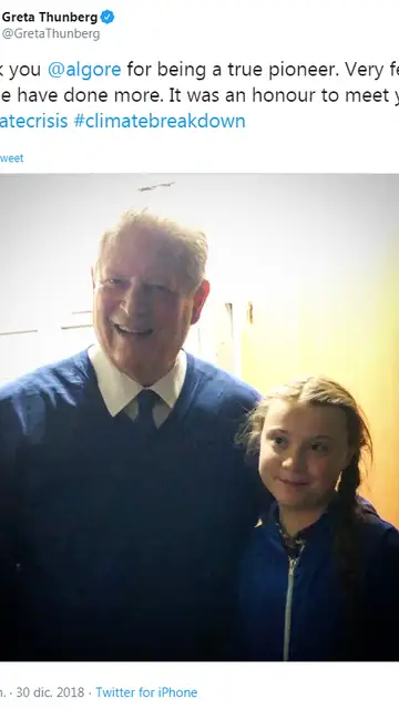 Greta Thunberg con el magnate George Soros Greta Thunberg con el magnate George Soros