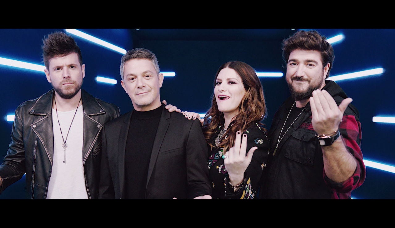 Alejandro Sanz, Antonio Orozco, Pablo López y Laura Pausini en 'La Voz' 2020 Alejandro Sanz, Antonio Orozco, Pablo López y Laura Pausini en 'La Voz' 2020