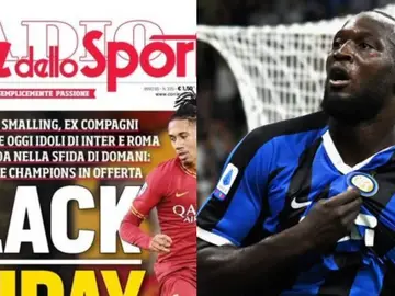 Portada del Corriere y Lukaku Portada del Corriere y Lukaku