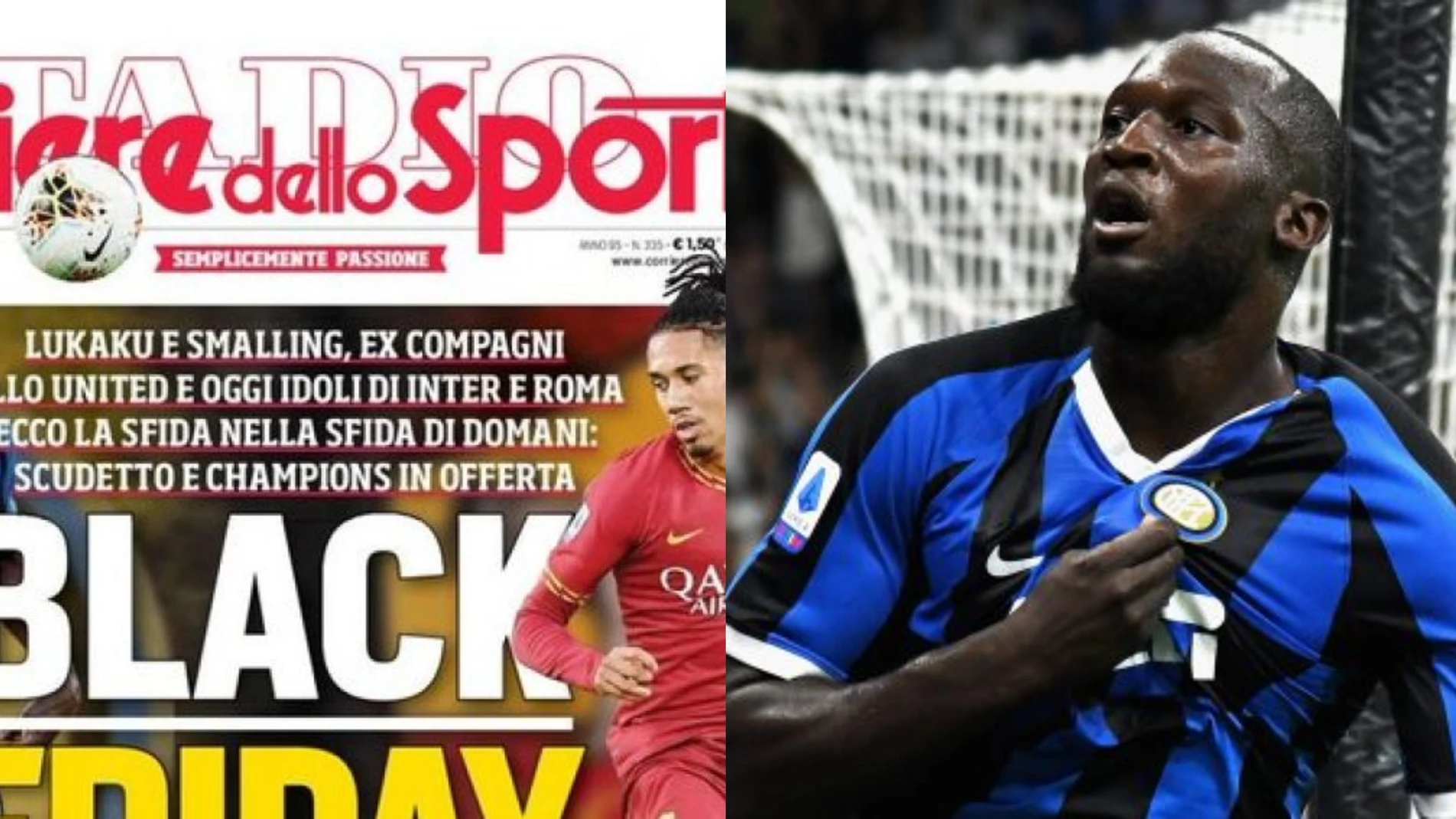 Portada del Corriere y Lukaku Portada del Corriere y Lukaku