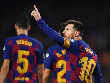 Leo Messi celebra un gol ante el Mallorca Leo Messi celebra un gol ante el Mallorca