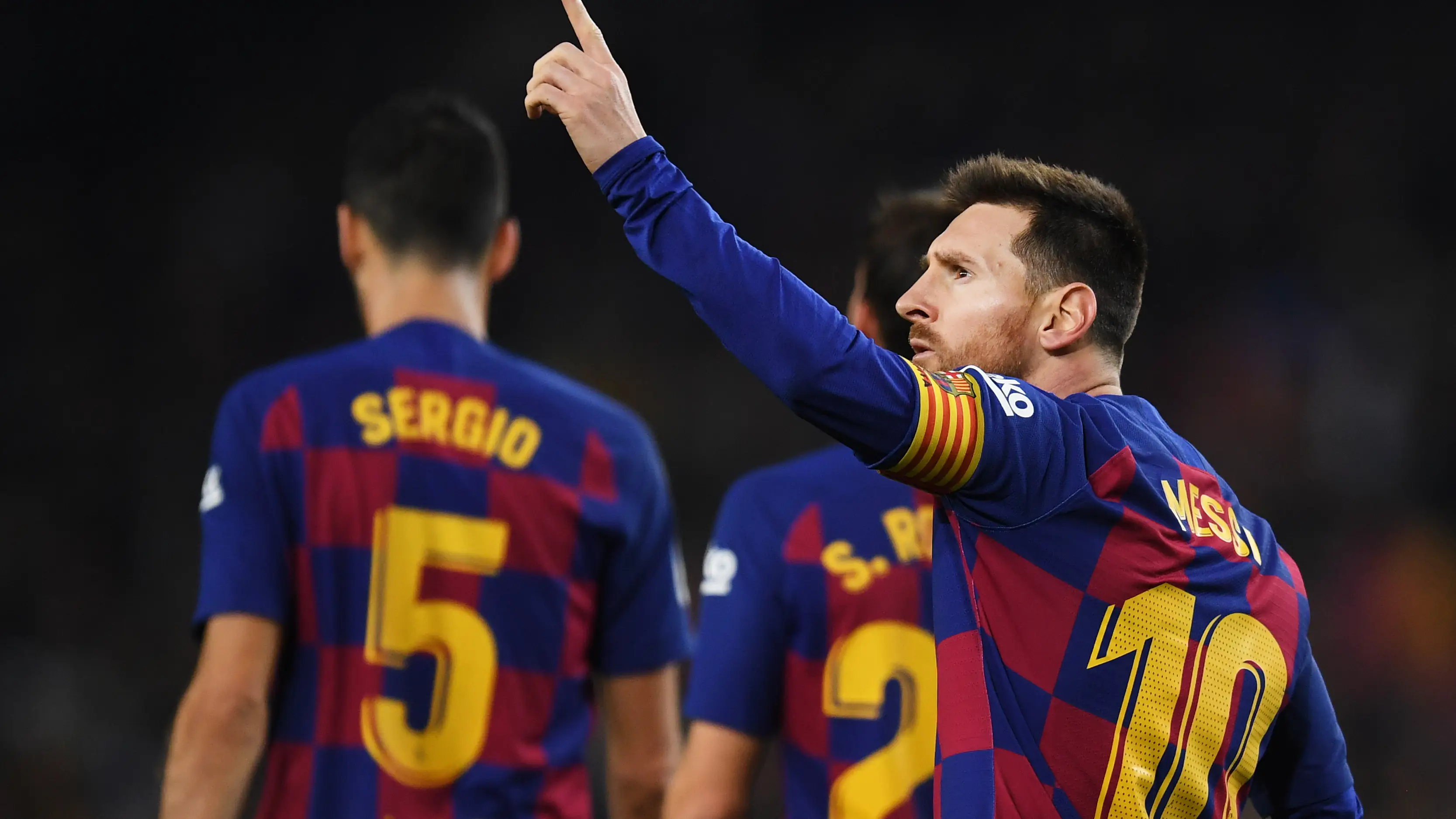 Leo Messi celebra un gol ante el Mallorca