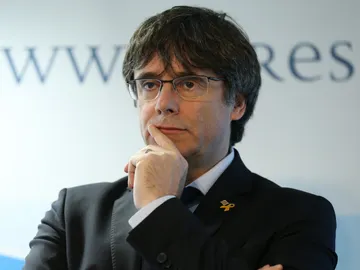Carles Puigdemont durante un acto en Bruselas Carles Puigdemont durante un acto en Bruselas
