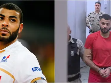Earvin Ngapeth en un partido y en el momento de ser arrestado Earvin Ngapeth en un partido y en el momento de ser arrestado